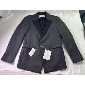 NWT Dirk Bikkembergs Men Blazer Size 50 Charcoal Grey Wool Blend Italy Designer